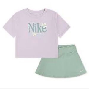 Nike Girls Wildflower Boxy Short Sleeve T-Shirt and Dri-FIT Skort set NWT 4 6 6X
